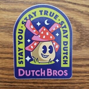 Dutch Bros Blue and Green Windmill Sticker